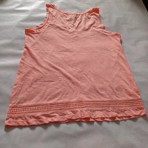 Coral Lord & Taylor Summer Lacy Tank Top M Size - Picture 10 of 11